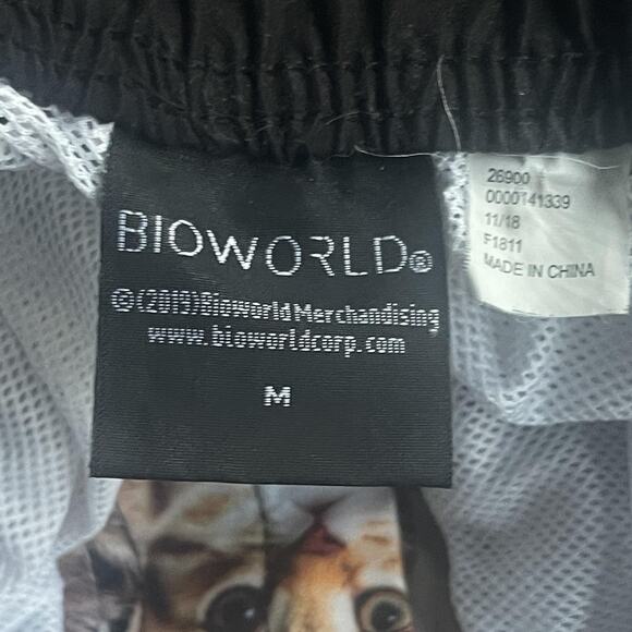 Bioworld Swim Trunks Mens Medium All Over Cat Kitten Print Shorts Mesh Lined - Picture 7 of 11